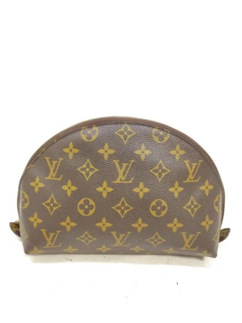 Authentic Louis Vuitton Monogram Demi Ronde Cosmetic Pouch Brown Canvas Luxury